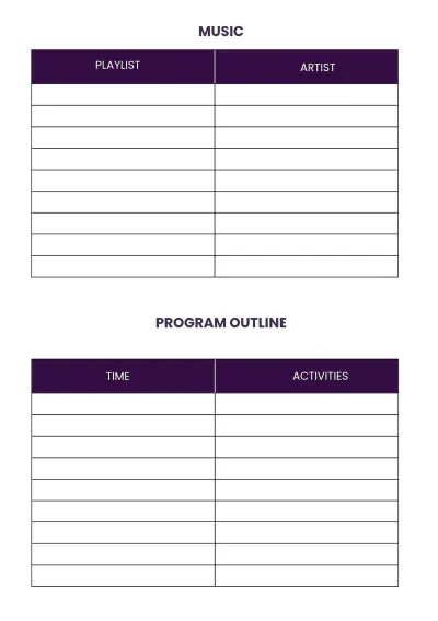 Free Event Party Planner Template to Edit Online