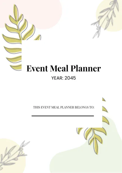 Free Event Meal Planner Template to Edit Online