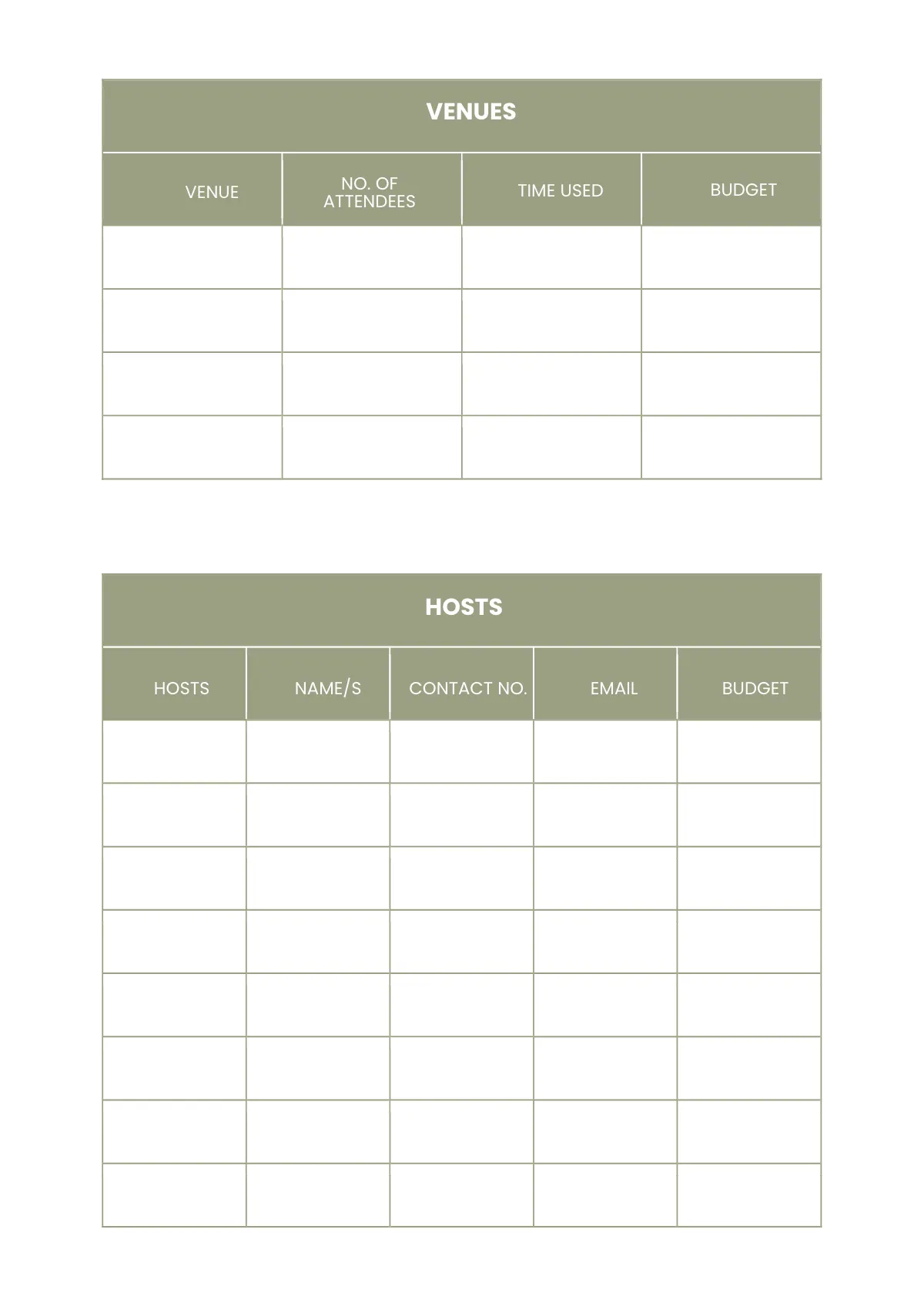 Free Printable Wedding Planner Template to Edit Online