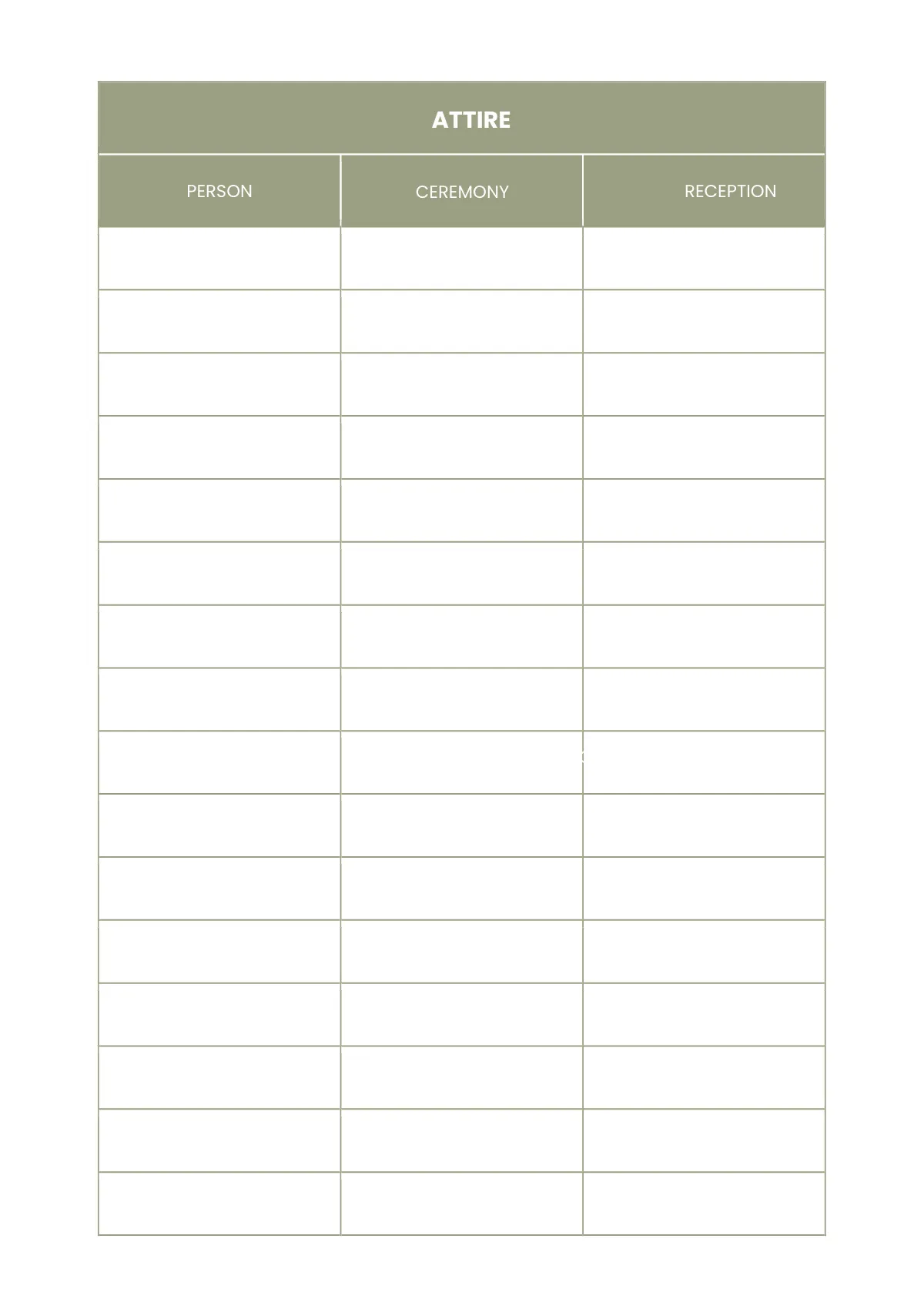 Free Printable Wedding Planner Template to Edit Online