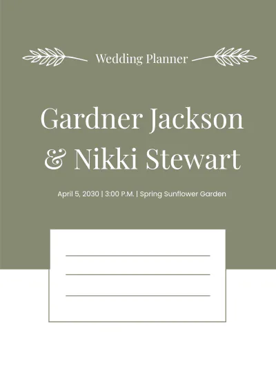 Free Printable Wedding Planner Template to Edit Online