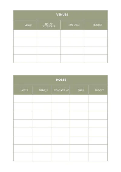 Free Printable Wedding Planner Template to Edit Online