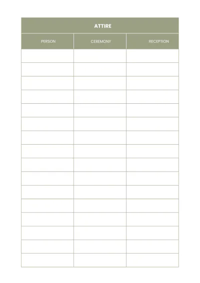Free Printable Wedding Planner Template to Edit Online
