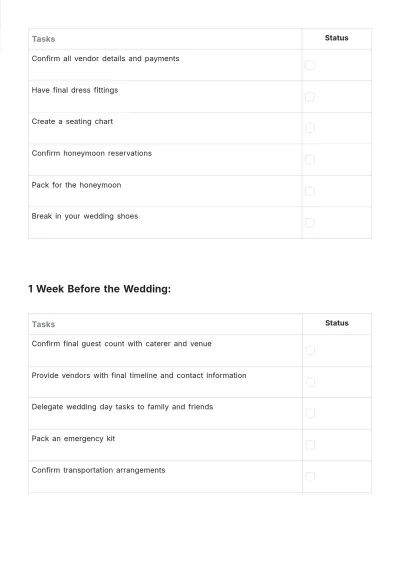 Free Basic Checklist Wedding Planner Template to Edit Online