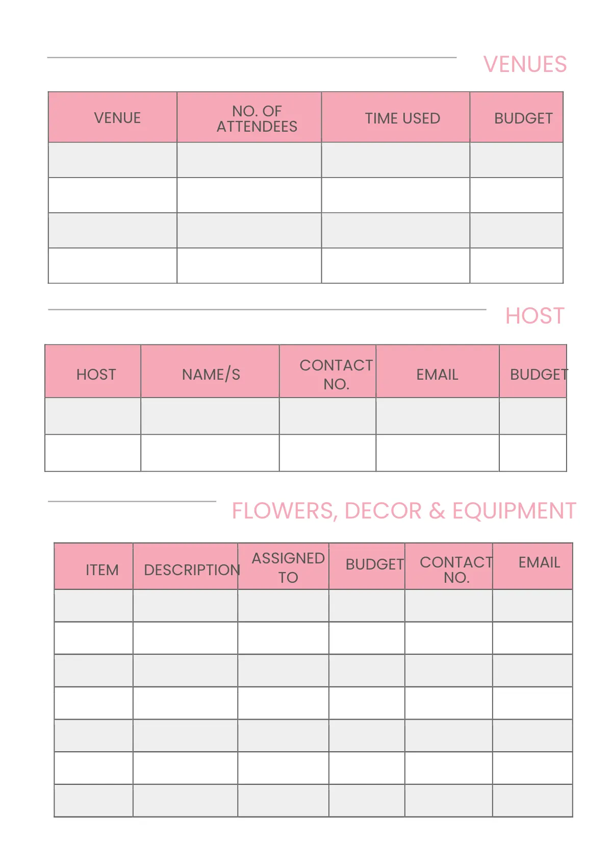 Free Sample 12-Month Wedding Planner Template to Edit Online
