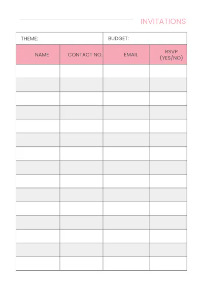 Free Sample 12-Month Wedding Planner Template to Edit Online