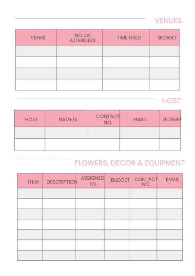 Free Sample 12-Month Wedding Planner Template to Edit Online
