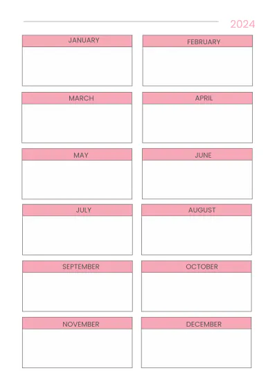 Free Sample 12-Month Wedding Planner Template to Edit Online