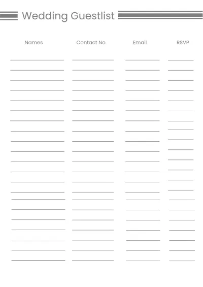 Free Sample Digital Wedding Planner Template to Edit Online