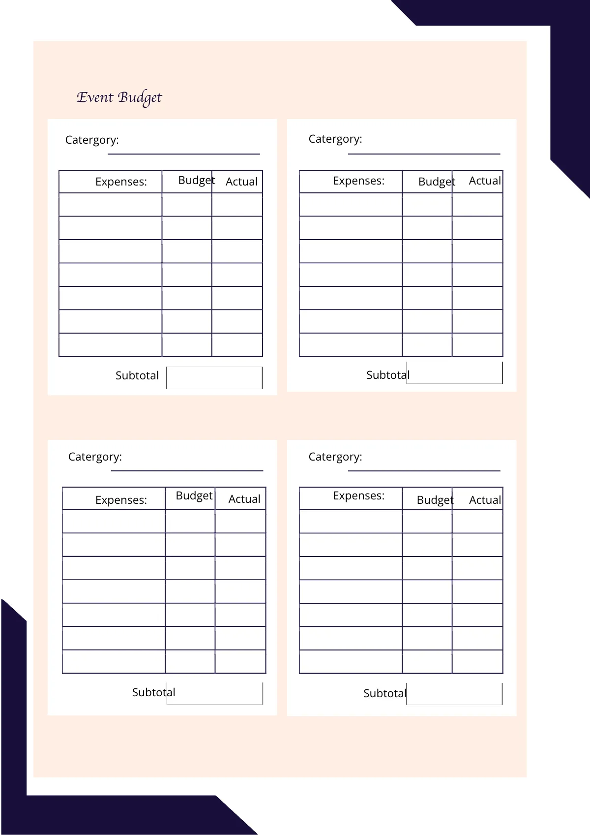 Free Printable Event Planner Template to Edit Online