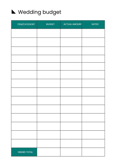 Free Sample Wedding Planner Template to Edit Online