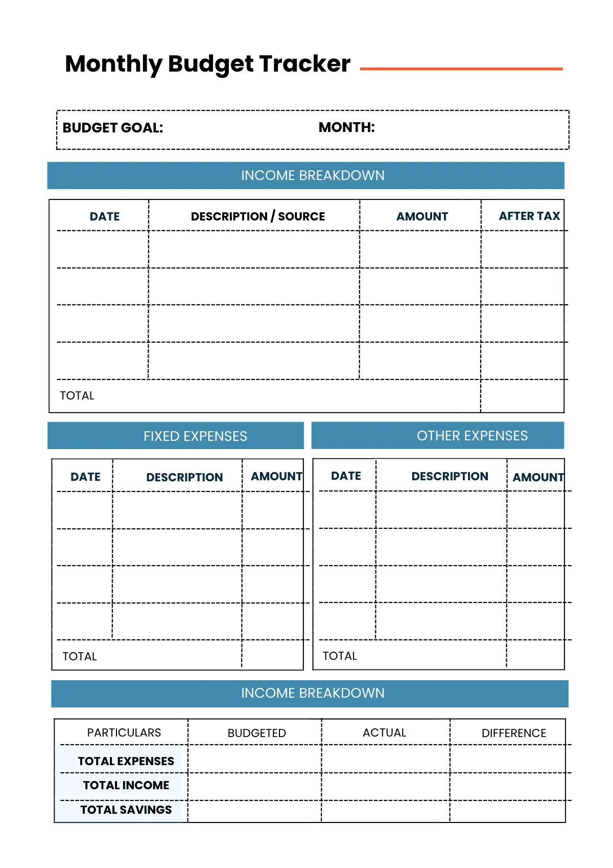 Free Printable Financial Planner Template to Edit Online