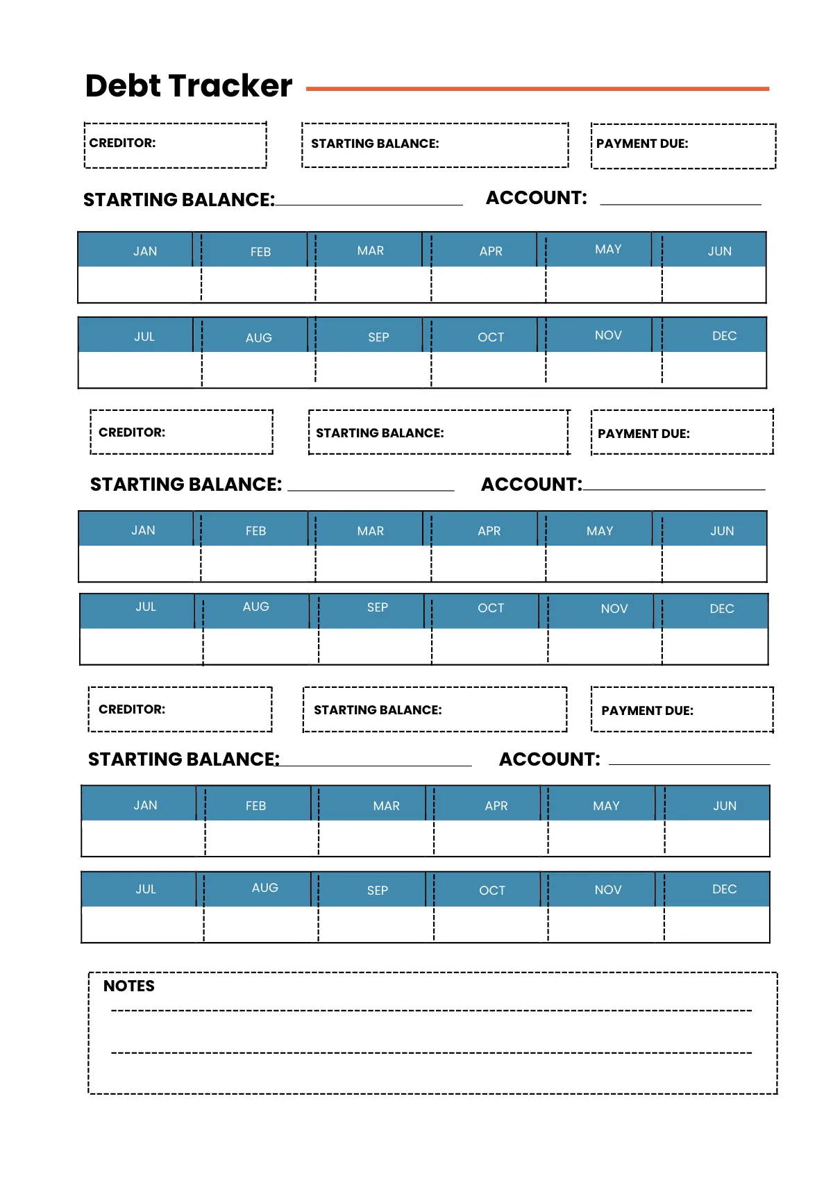 Free Printable Financial Planner Template to Edit Online