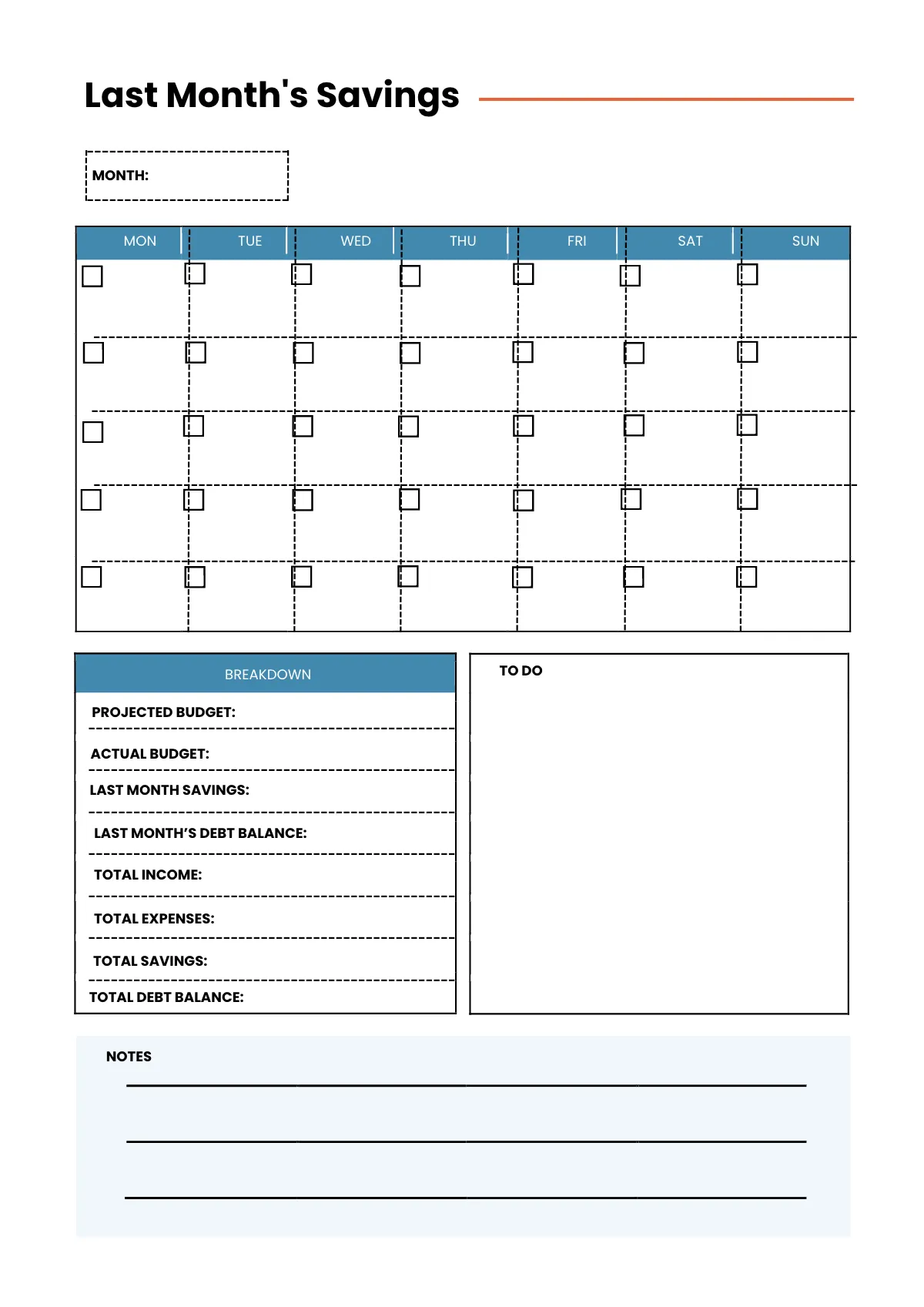 Free Printable Financial Planner Template to Edit Online