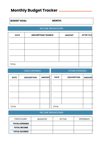 Free Printable Financial Planner Template to Edit Online