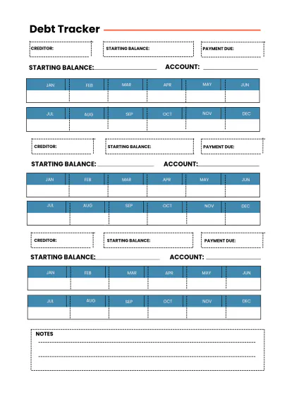 Free Printable Financial Planner Template to Edit Online