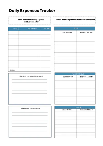Free Printable Financial Planner Template to Edit Online