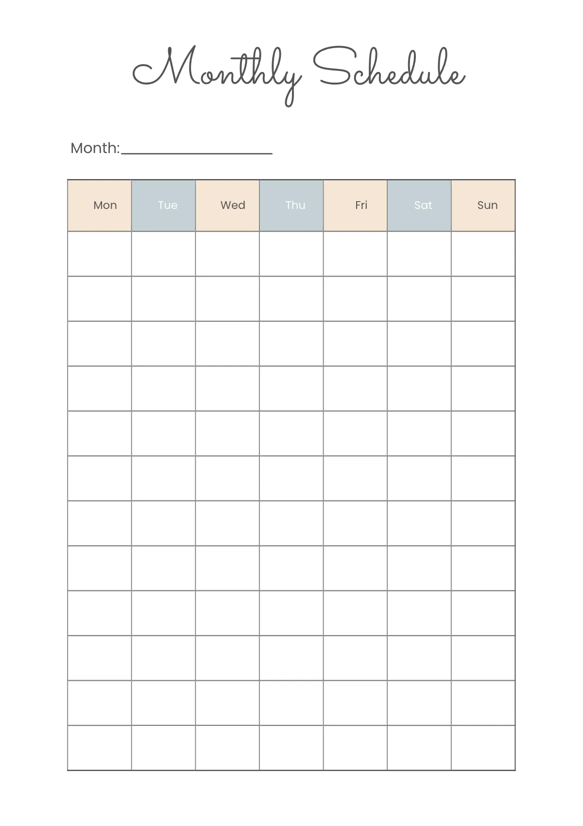 Free Basic Planner Template to Edit Online