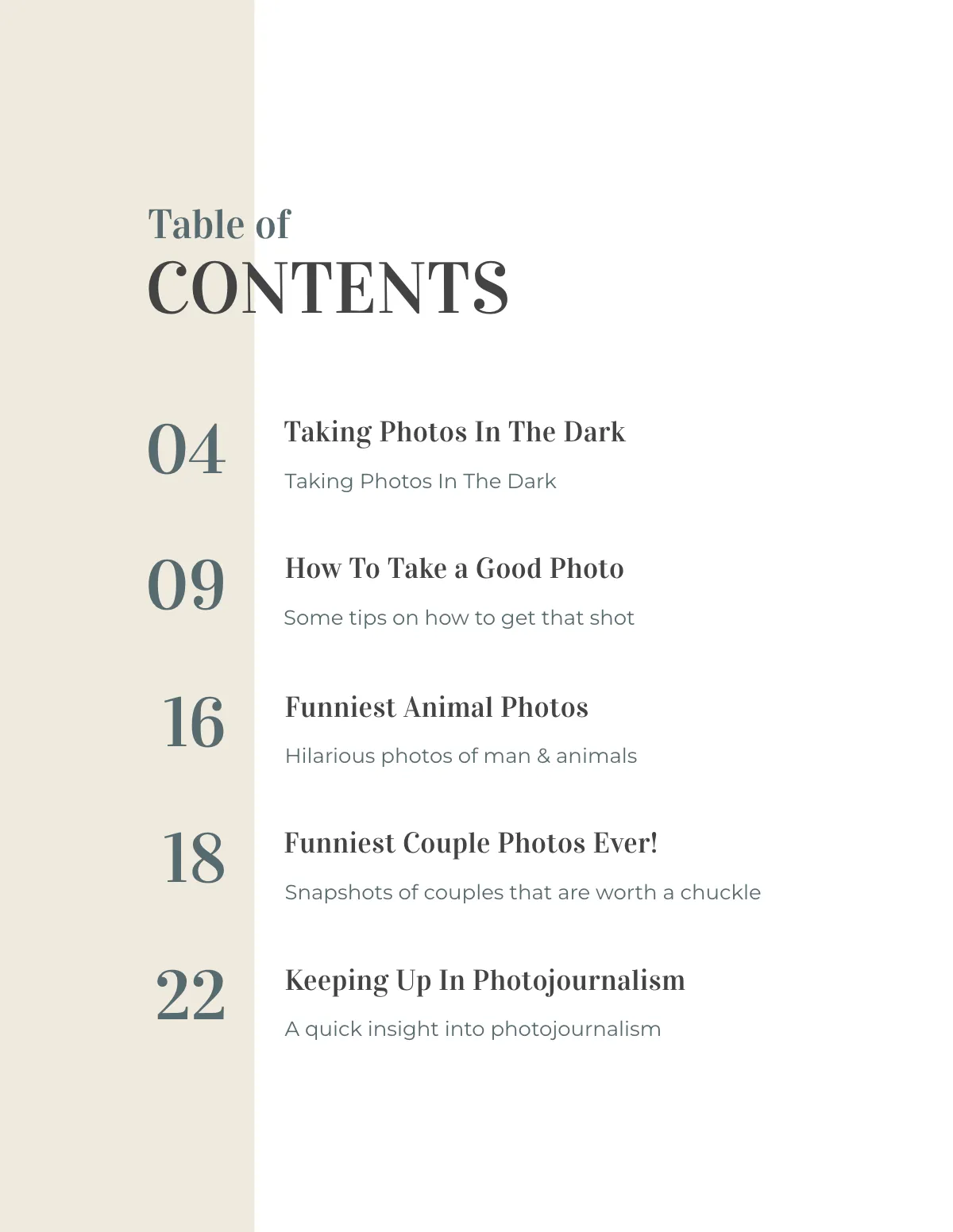Free Photographer Pricing Magazine Template to Edit Online