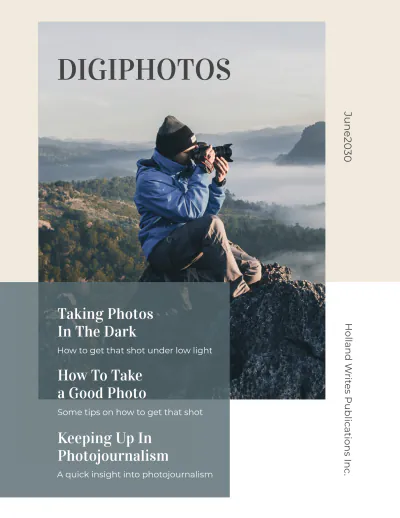 Free Photographer Pricing Magazine Template to Edit Online