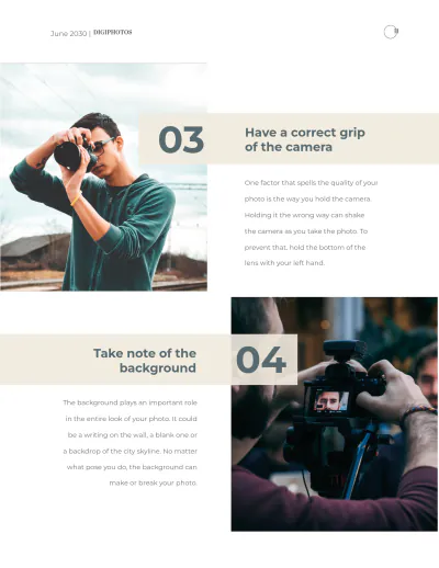 Free Photographer Pricing Magazine Template to Edit Online