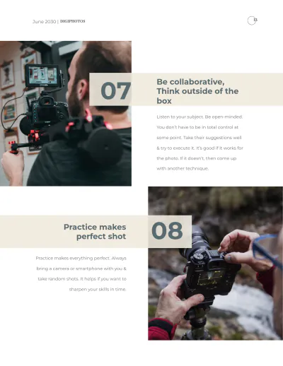 Free Photographer Pricing Magazine Template to Edit Online