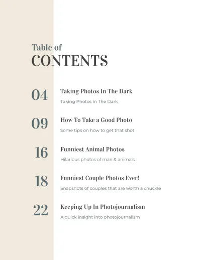 Free Photographer Pricing Magazine Template to Edit Online