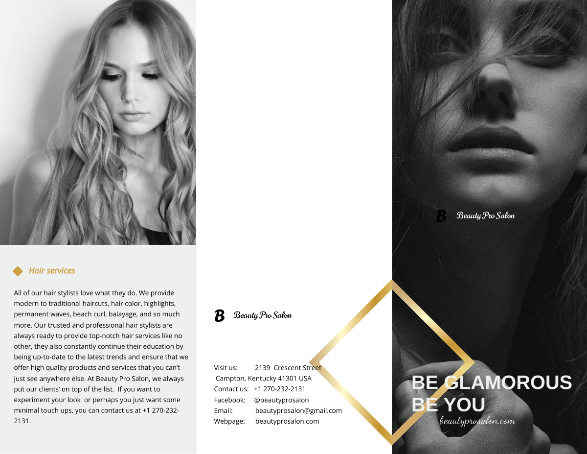 Creative Salon Tri-Fold Brochure Template - Edit Online & Download