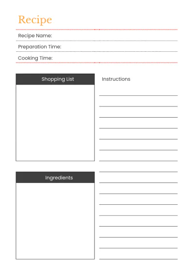 Free Blank Meal Planner Template to Edit Online