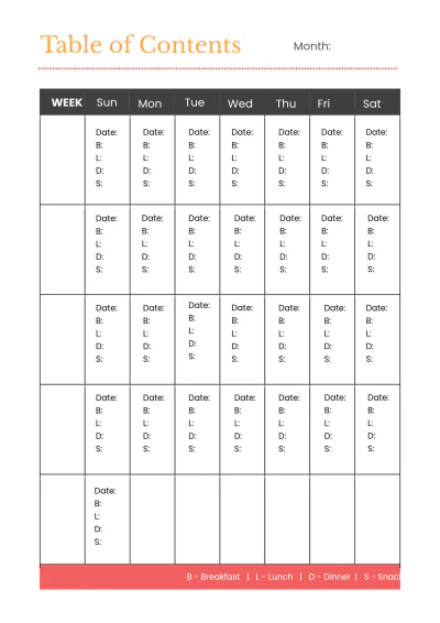 Free Blank Meal Planner Template to Edit Online