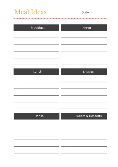 Free Blank Meal Planner Template to Edit Online