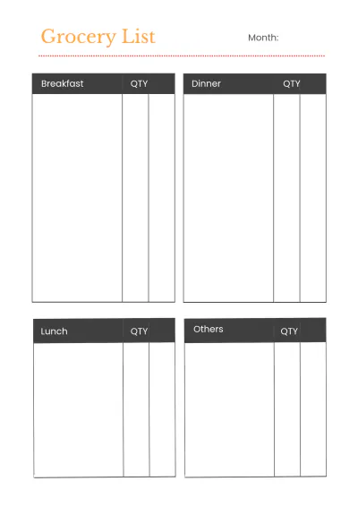 Free Blank Meal Planner Template to Edit Online