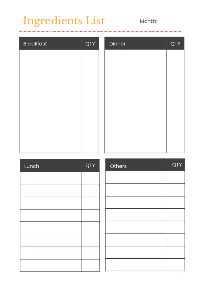 Free Blank Meal Planner Template to Edit Online