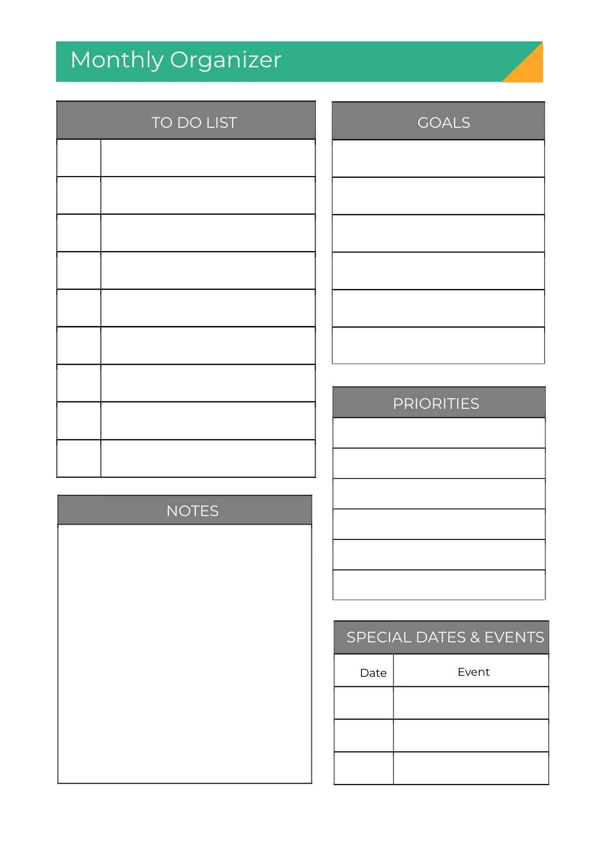 Free Basic School Planner Template to Edit Online
