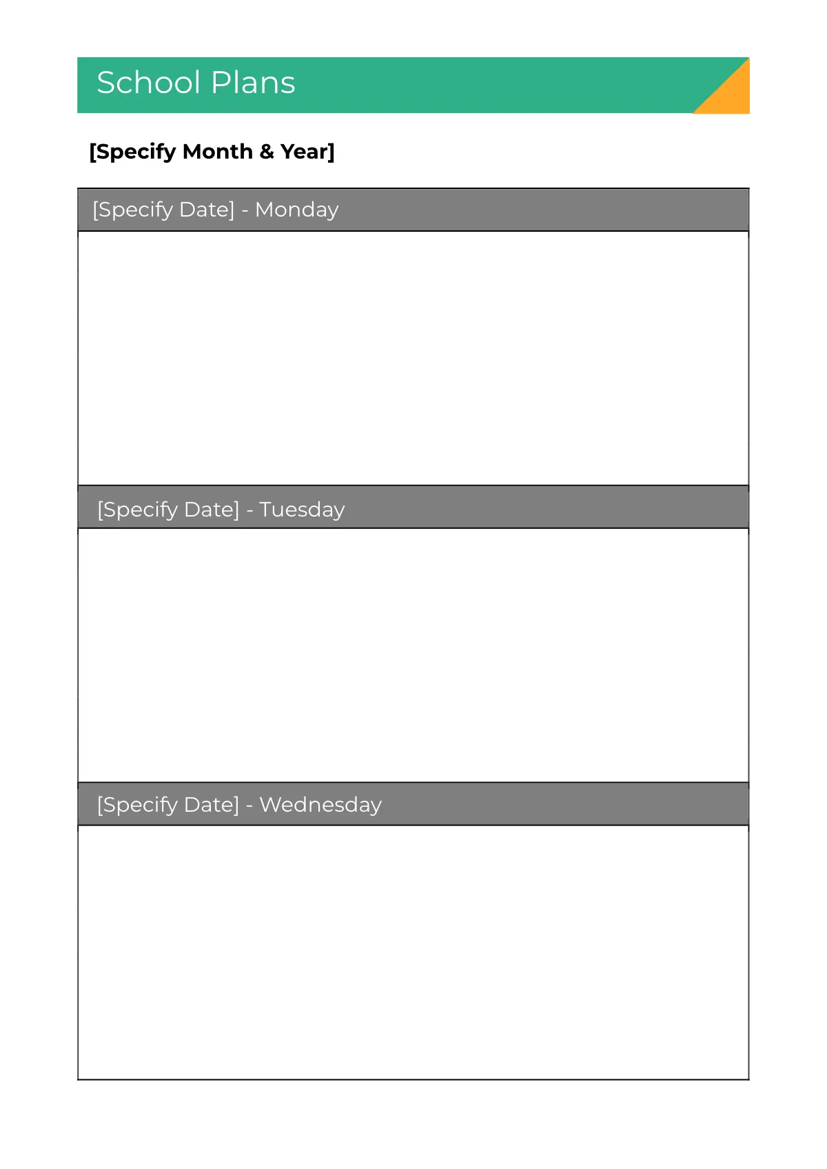 Free Basic School Planner Template to Edit Online