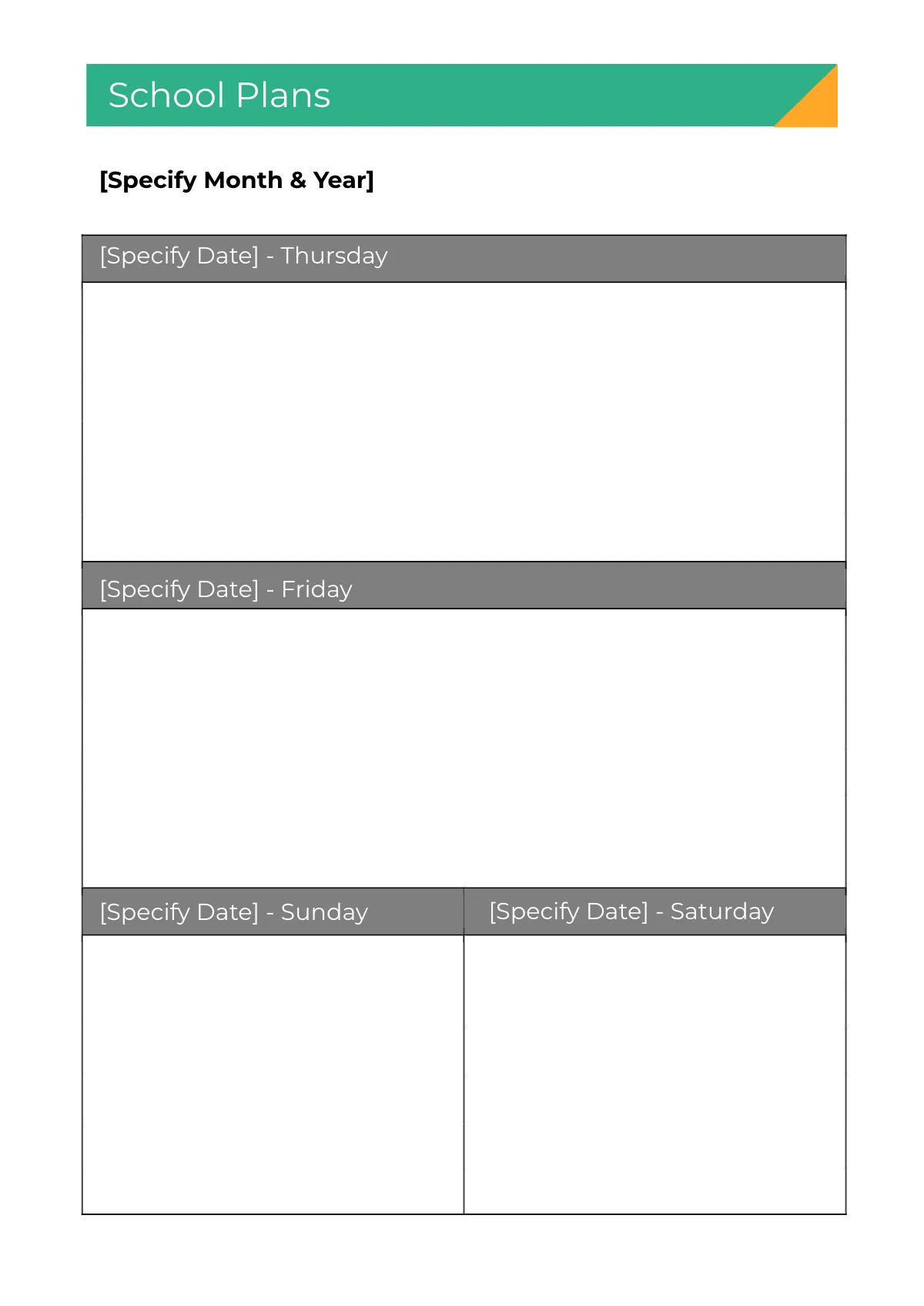 Free Basic School Planner Template to Edit Online