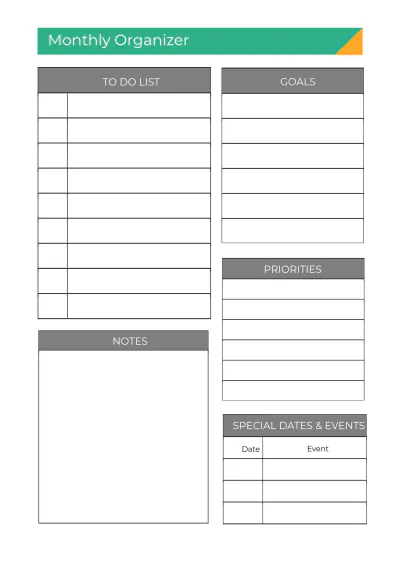 Free Basic School Planner Template to Edit Online