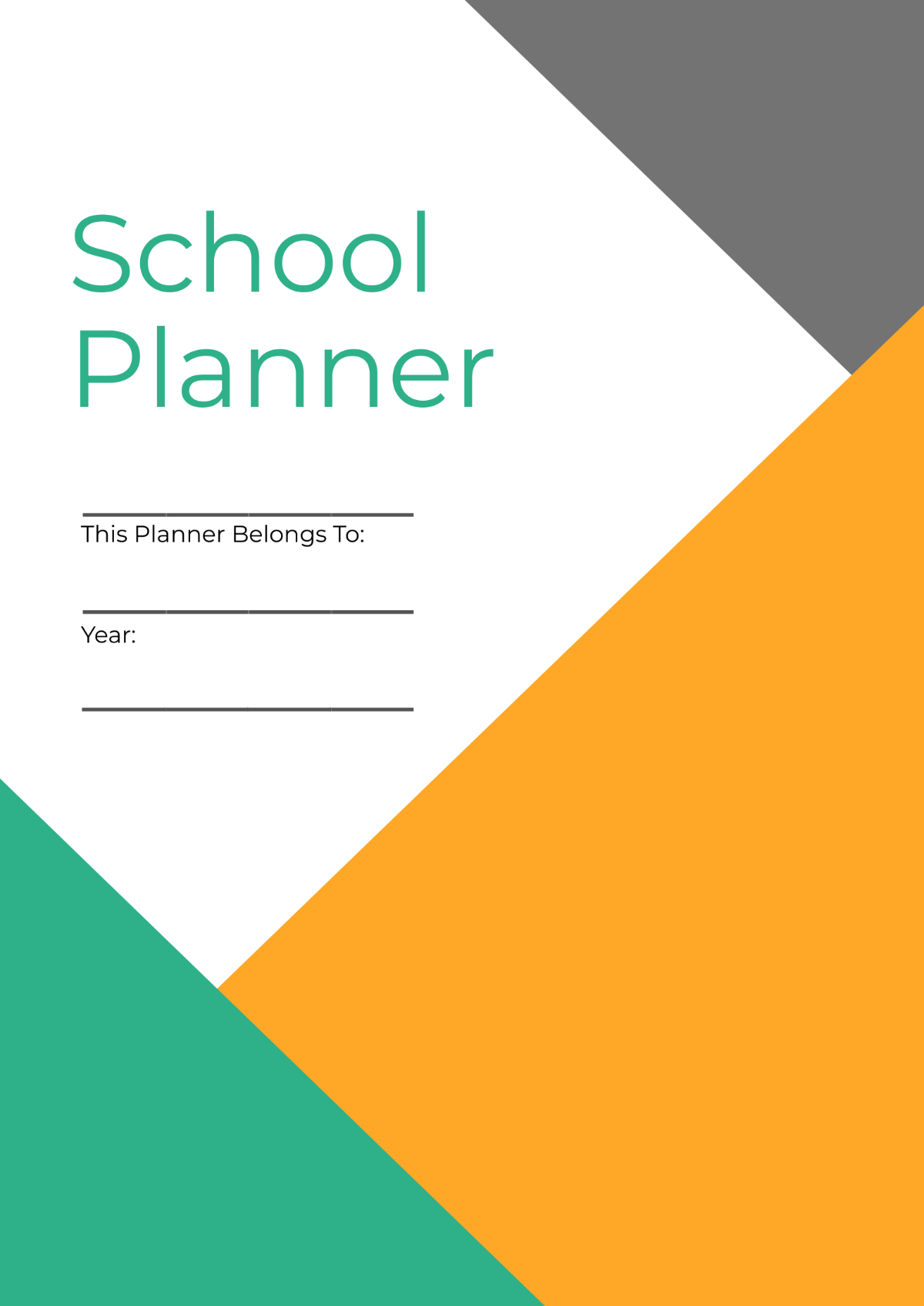 Basic School Planner Template