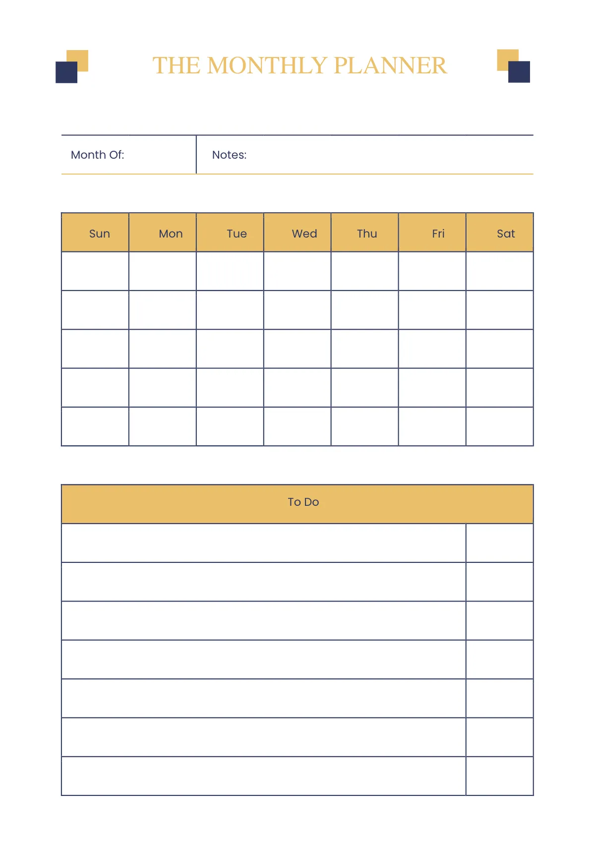 Free Simple School Planner Template to Edit Online