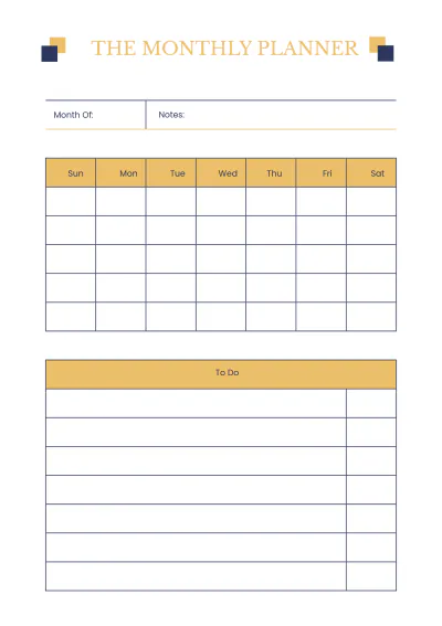 Free Simple School Planner Template to Edit Online