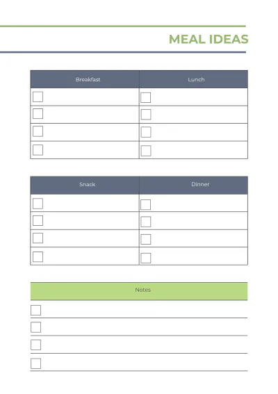 Free Basic Meal Planner Template to Edit Online