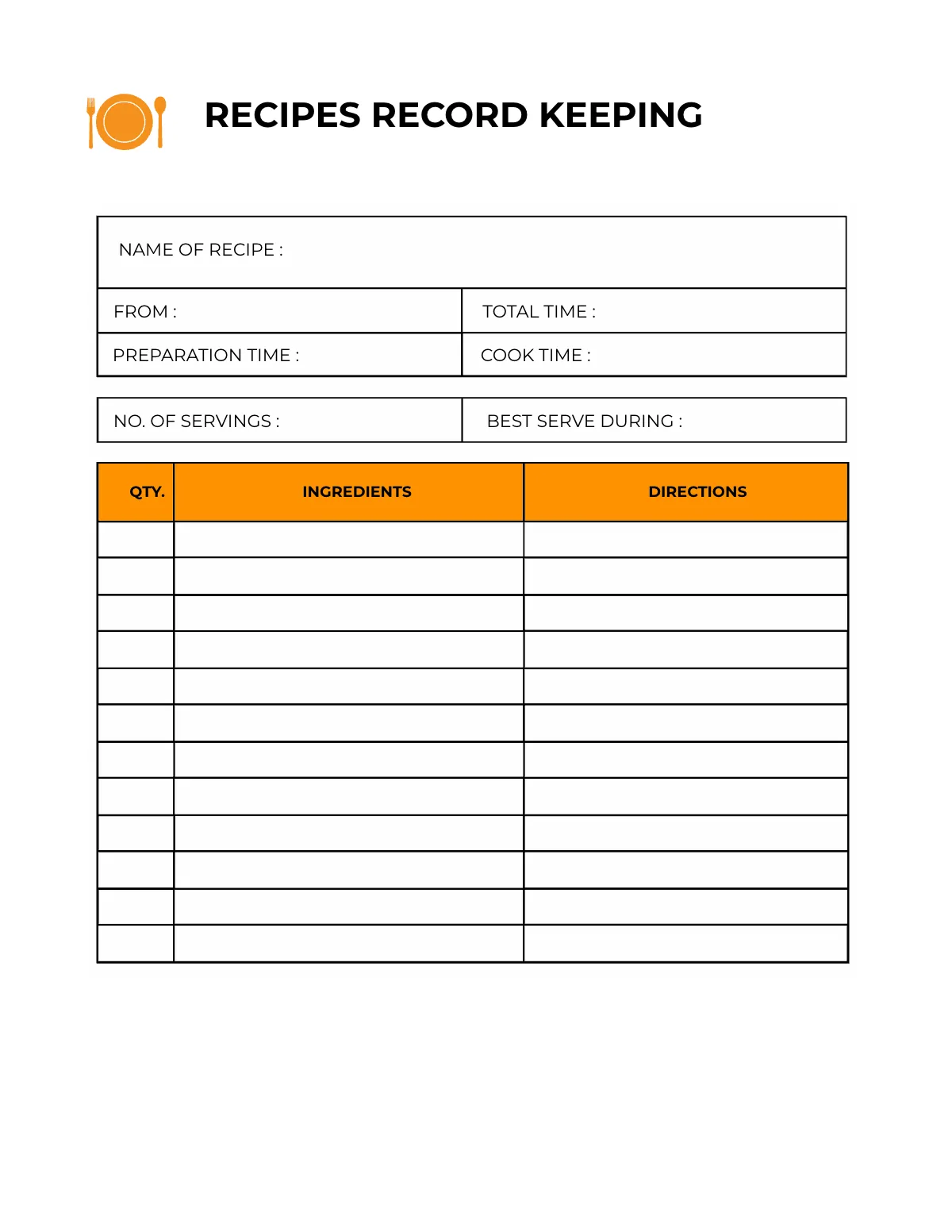 Free Vacation Menu Planner Template to Edit Online
