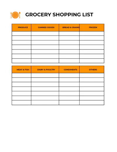 Free Vacation Menu Planner Template to Edit Online