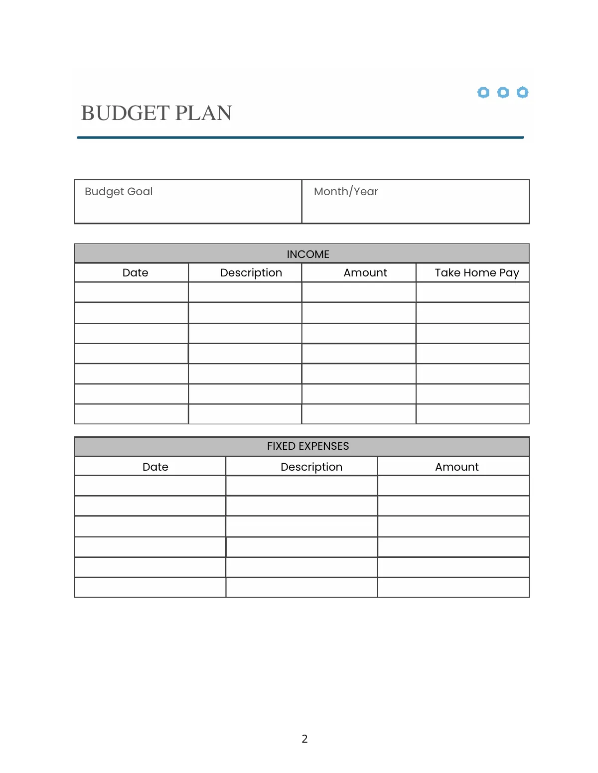 Free Budget Planner Template to Edit Online