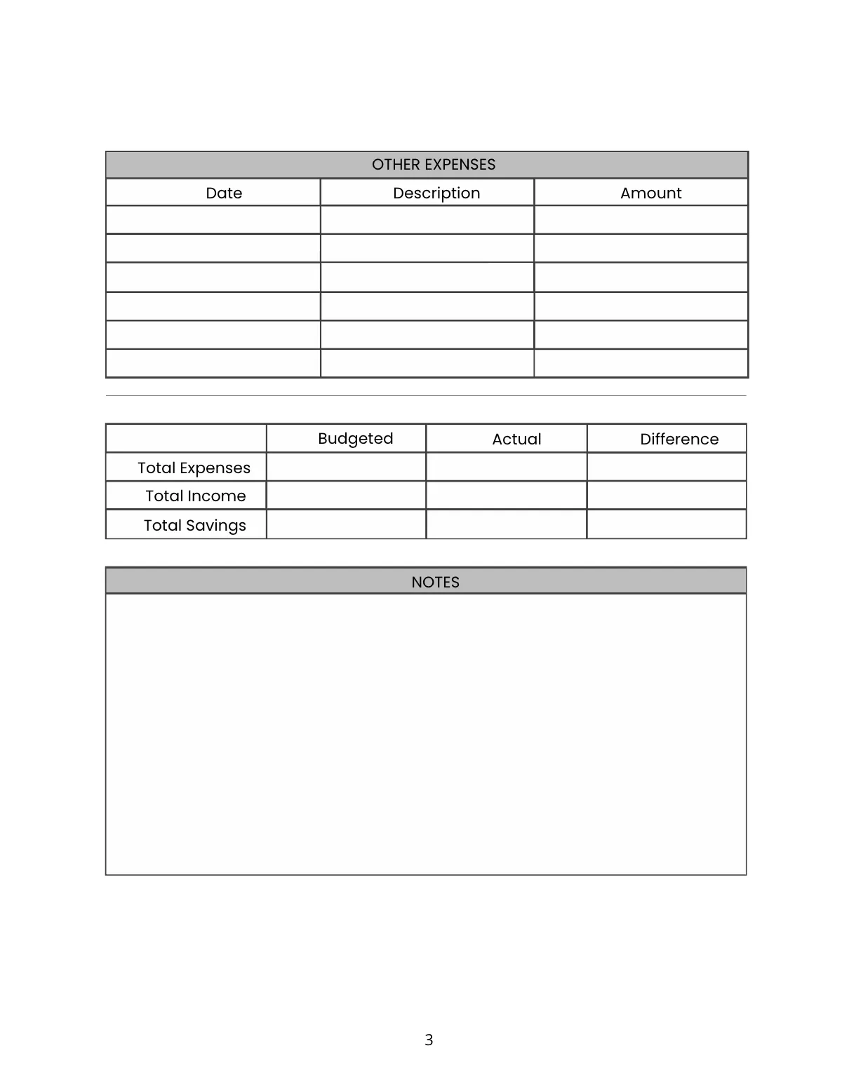 Free Budget Planner Template to Edit Online