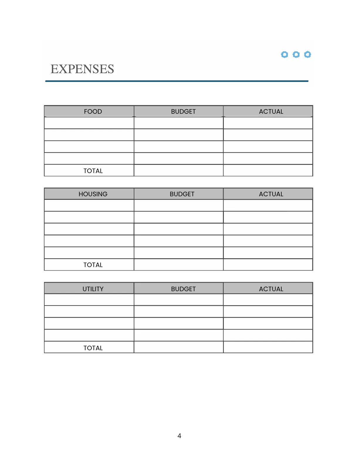 Free Budget Planner Template to Edit Online