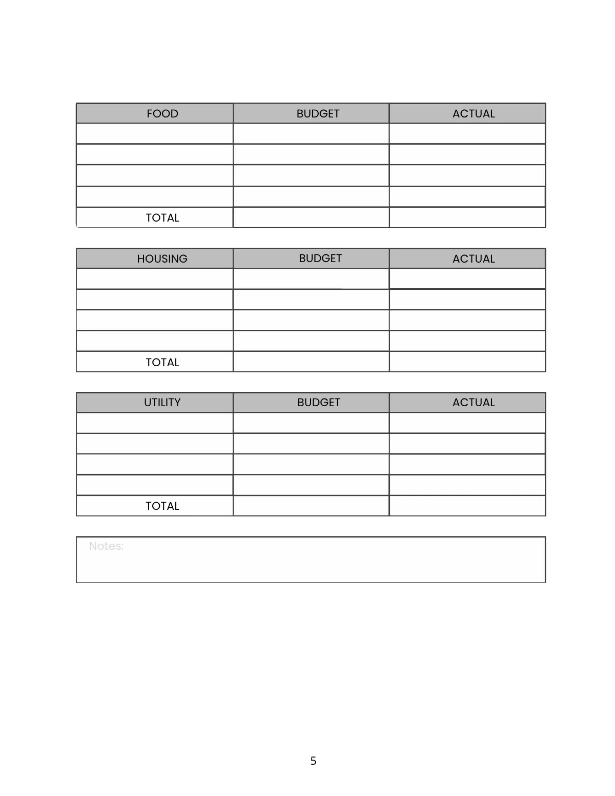 Free Budget Planner Template to Edit Online