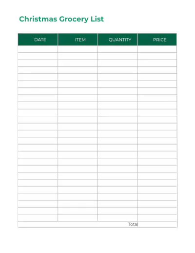 Free Christmas Menu Planner Template to Edit Online