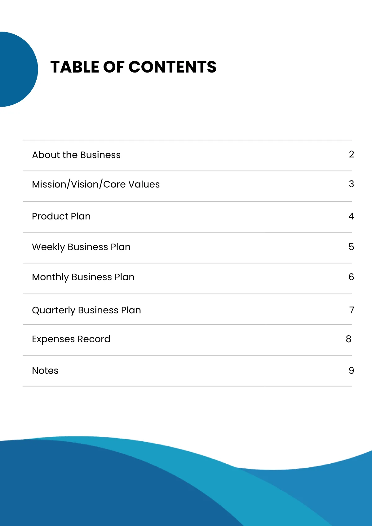 Free Creative Business Planner Template to Edit Online