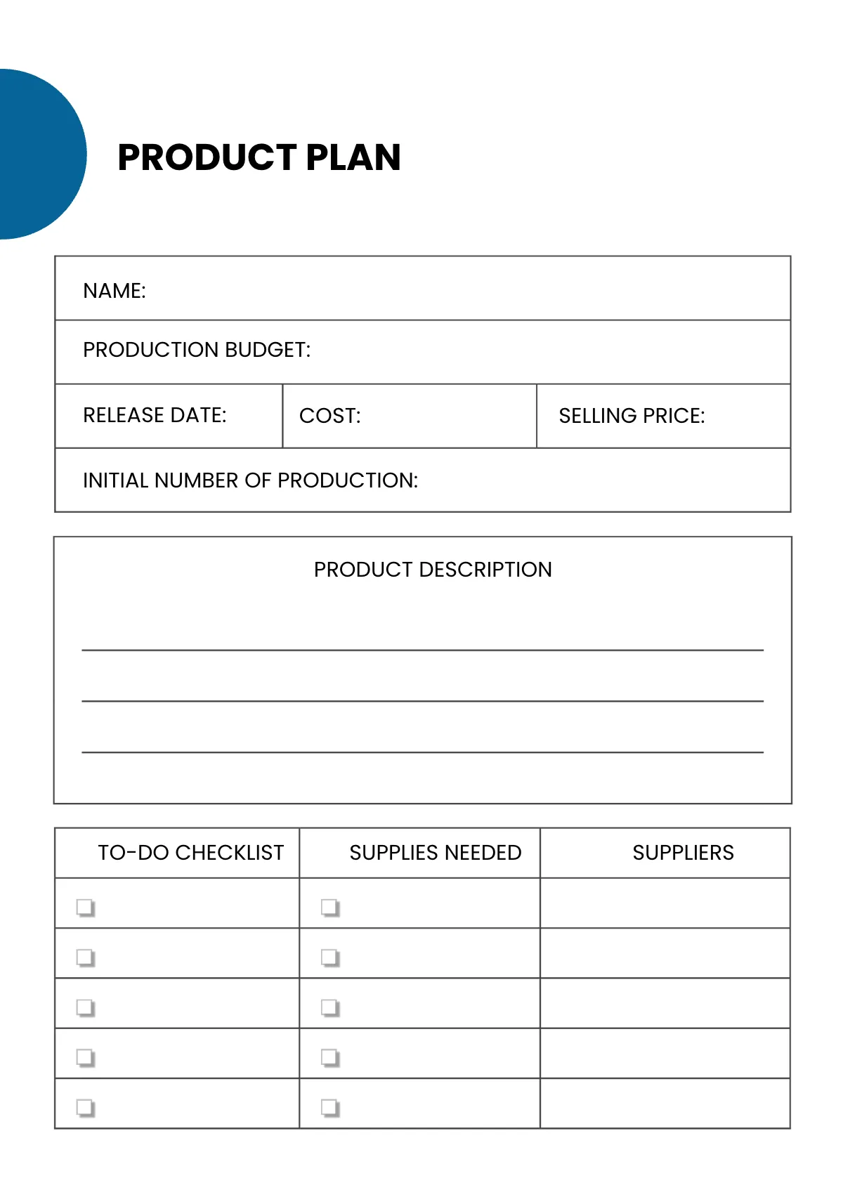 Free Creative Business Planner Template to Edit Online